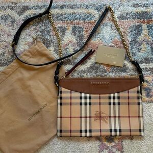 Burberry Beige and Brown Plaid Bag